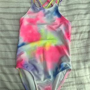 Place Kids Swim One Piece - Pink, Blue, Yellow Tie-Dye